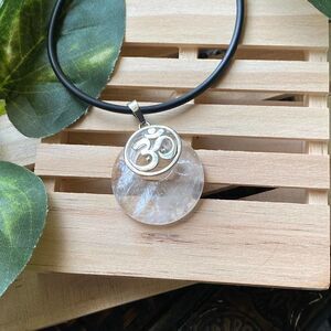 Rock Quartz OM Chakra Necklace